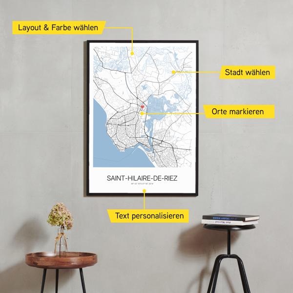 Stadtkarte von Saint-Hilaire-de-Riez erstellt auf Cartida