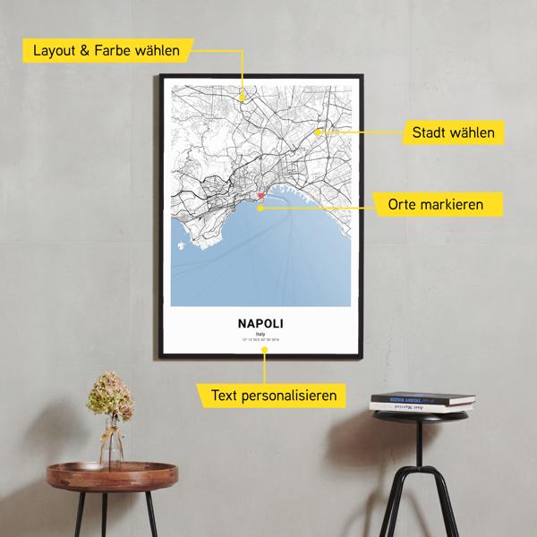 Stadtkarte von Napoli erstellt auf Cartida