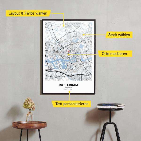 Stadtkarte von Rotterdam erstellt auf Cartida