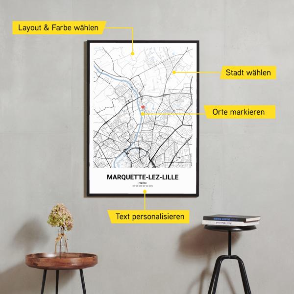 Stadtkarte von Marquette-lez-Lille erstellt auf Cartida