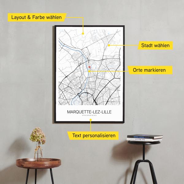 Stadtkarte von Marquette-lez-Lille erstellt auf Cartida