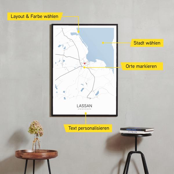 Stadtkarte von Lassan erstellt auf Cartida