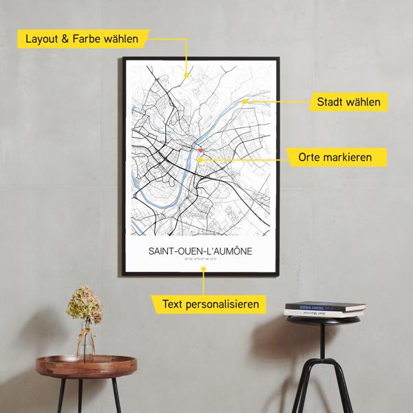 Stadtkarte von Saint-Ouen-l'Aumône erstellt auf Cartida