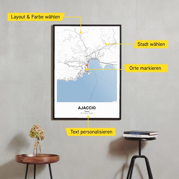 Stadtkarte von Ajaccio erstellt auf Cartida
