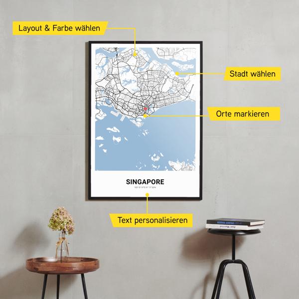Stadtkarte von Singapore erstellt auf Cartida