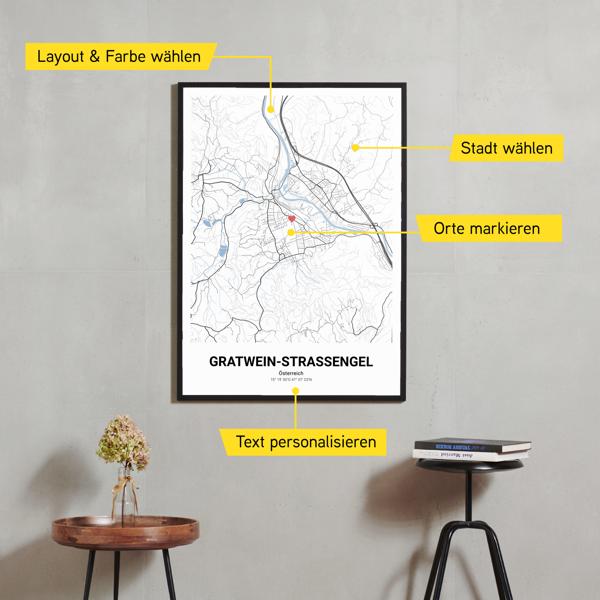 Stadtkarte von Gratwein-Straßengel erstellt auf Cartida
