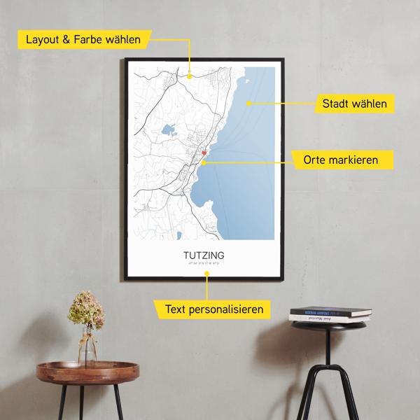 Stadtkarte von Tutzing erstellt auf Cartida
