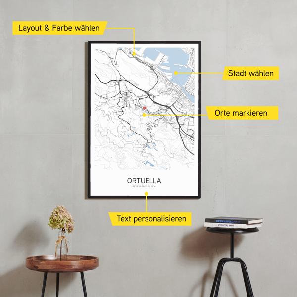 Stadtkarte von Ortuella erstellt auf Cartida