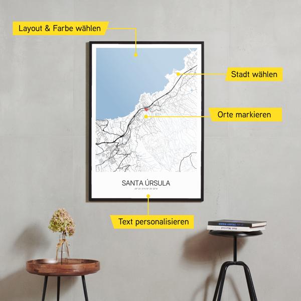 Stadtkarte von Santa Úrsula erstellt auf Cartida