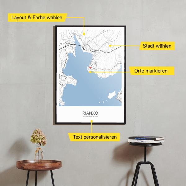 Stadtkarte von Rianxo erstellt auf Cartida