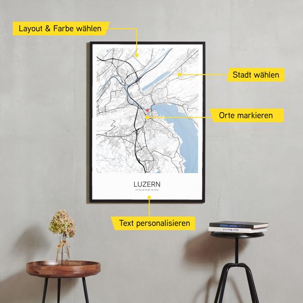 Stadtkarte von Luzern erstellt auf Cartida