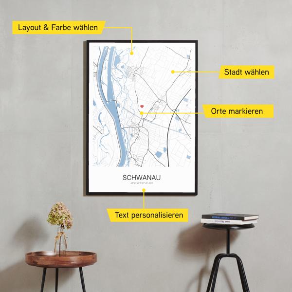 Stadtkarte von Schwanau erstellt auf Cartida