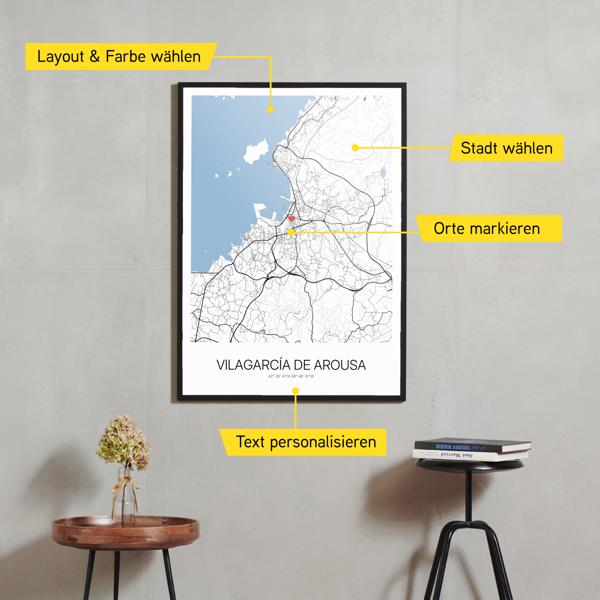 Stadtkarte von Vilagarcía de Arousa erstellt auf Cartida