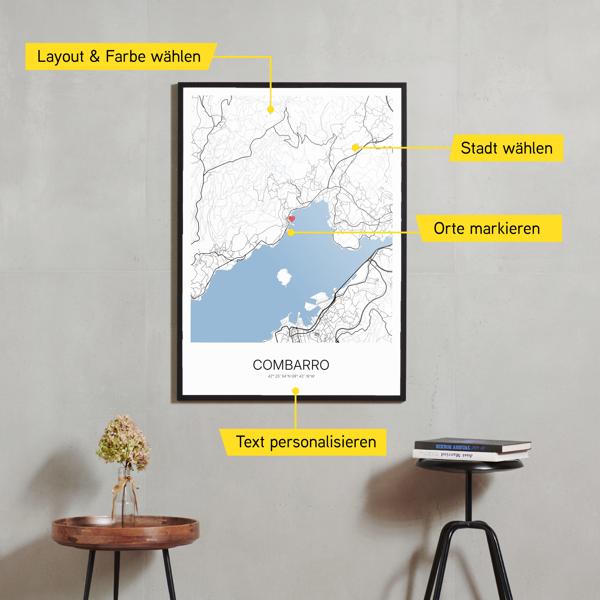 Stadtkarte von Combarro erstellt auf Cartida