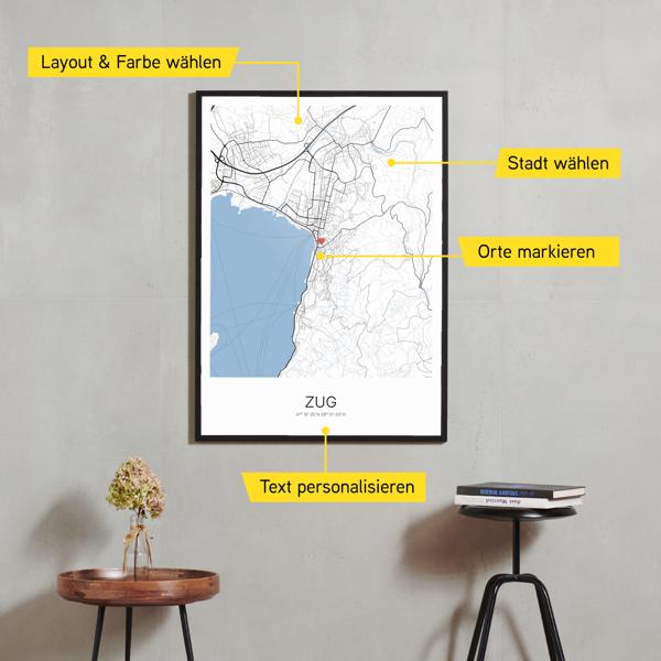 Stadtkarte von Zug erstellt auf Cartida