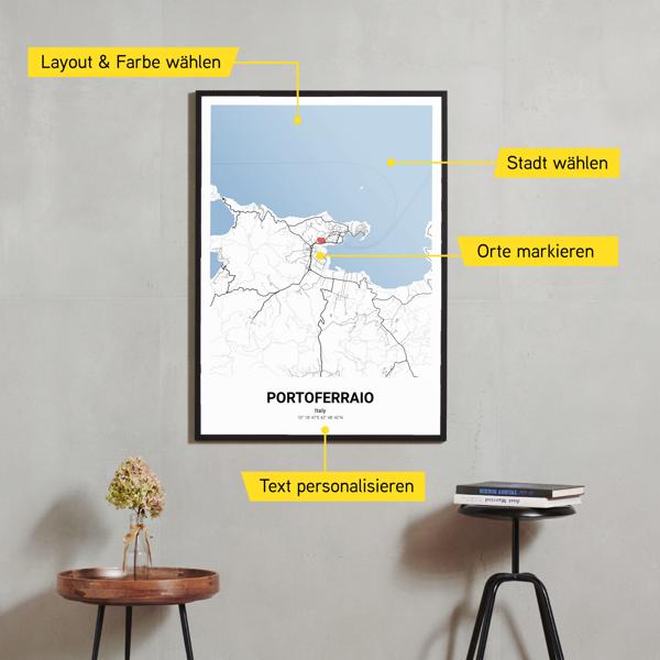 Stadtkarte von Portoferraio erstellt auf Cartida
