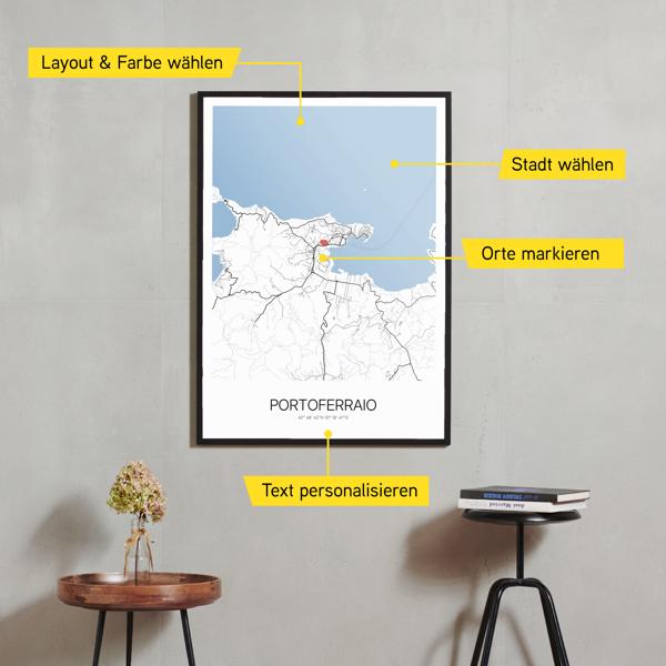 Stadtkarte von Portoferraio erstellt auf Cartida