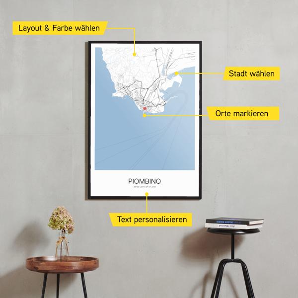 Stadtkarte von Piombino erstellt auf Cartida