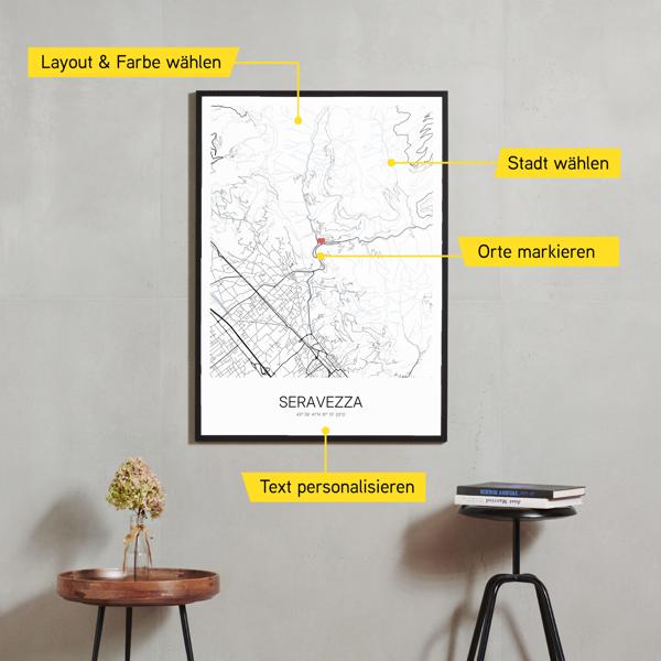Stadtkarte von Seravezza erstellt auf Cartida