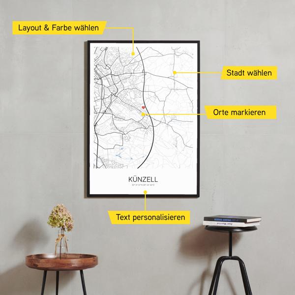 Stadtkarte von Künzell erstellt auf Cartida