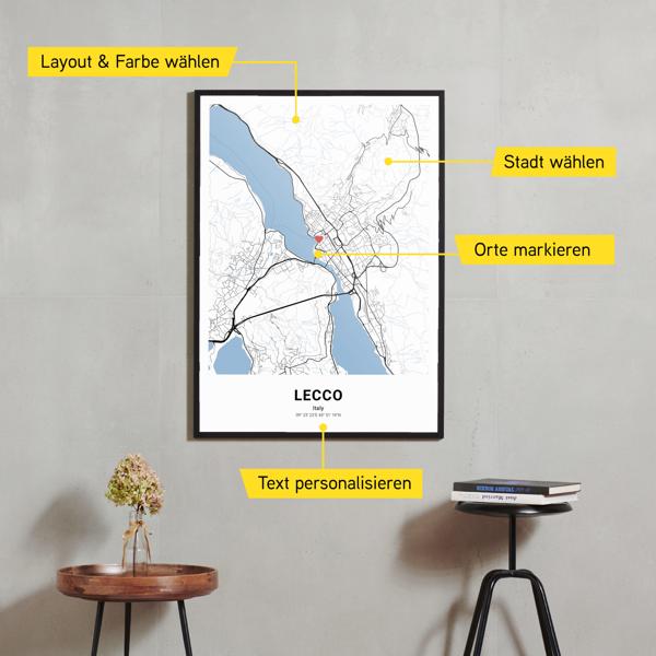 Stadtkarte von Lecco erstellt auf Cartida