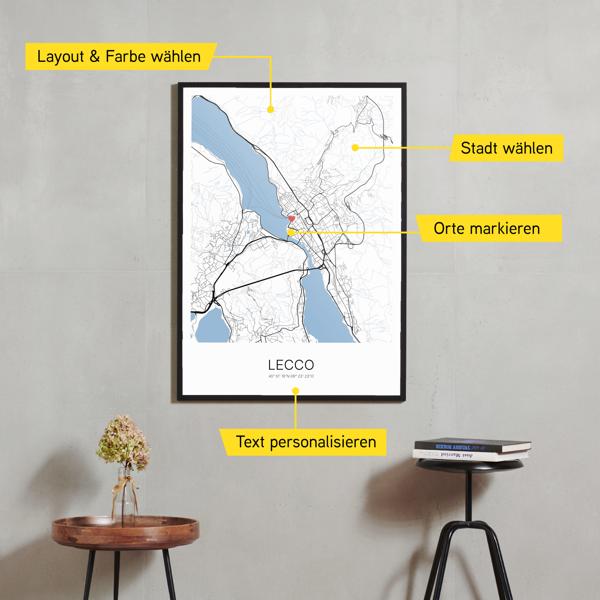 Stadtkarte von Lecco erstellt auf Cartida