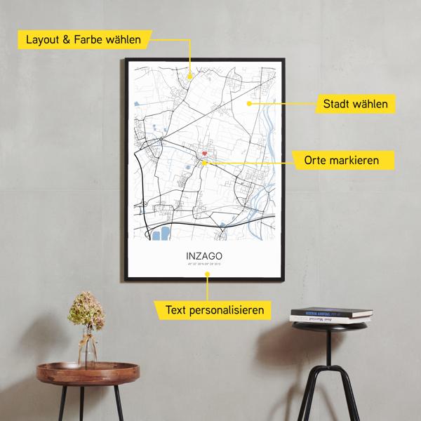Stadtkarte von Inzago erstellt auf Cartida