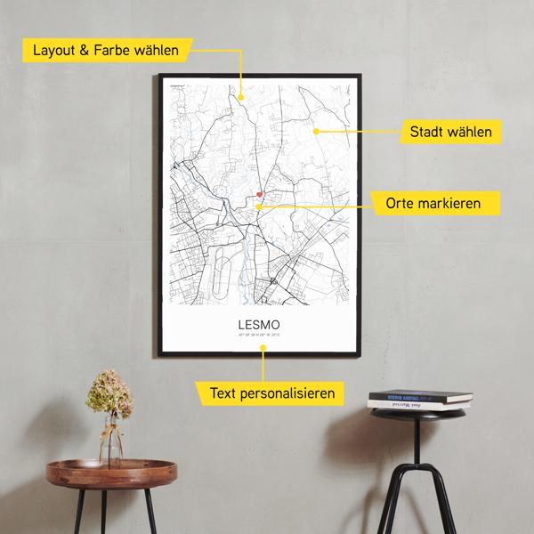 Stadtkarte von Lesmo erstellt auf Cartida