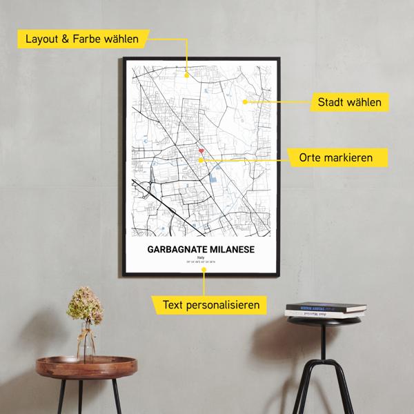 Stadtkarte von Garbagnate Milanese erstellt auf Cartida