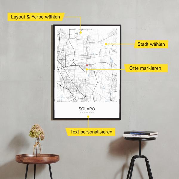 Stadtkarte von Solaro erstellt auf Cartida