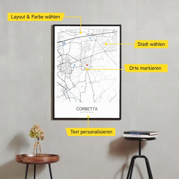 Stadtkarte von Corbetta erstellt auf Cartida