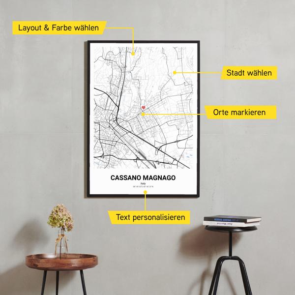 Stadtkarte von Cassano Magnago erstellt auf Cartida
