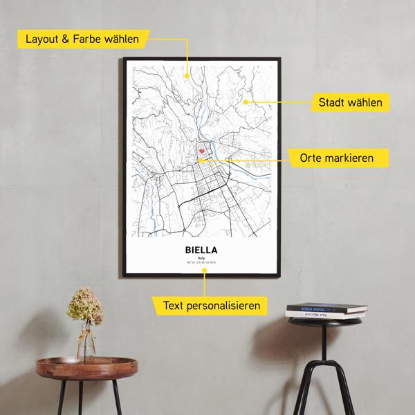 Stadtkarte von Biella erstellt auf Cartida