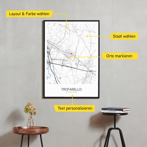 Stadtkarte von Trofarello erstellt auf Cartida