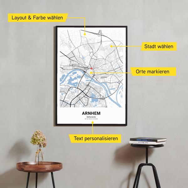 Stadtkarte von Arnhem erstellt auf Cartida