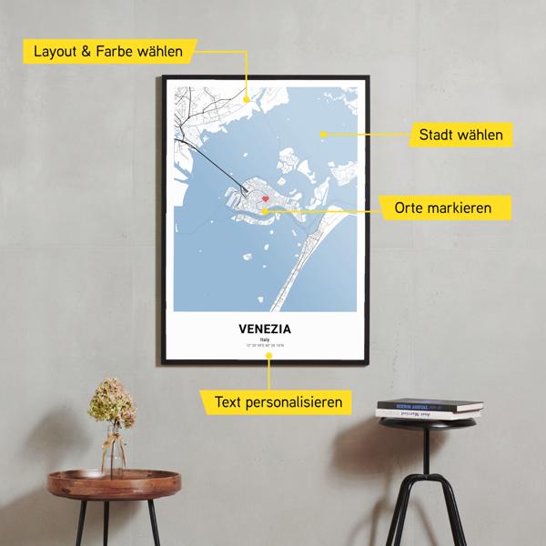 Stadtkarte von Venezia erstellt auf Cartida