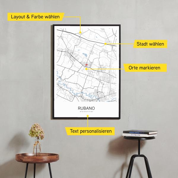 Stadtkarte von Rubano erstellt auf Cartida
