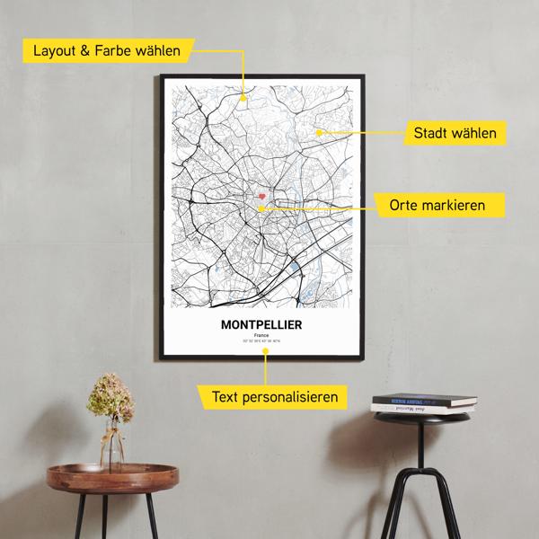 Stadtkarte von Montpellier erstellt auf Cartida