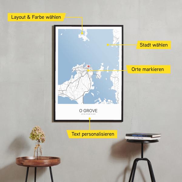 Stadtkarte von O Grove erstellt auf Cartida