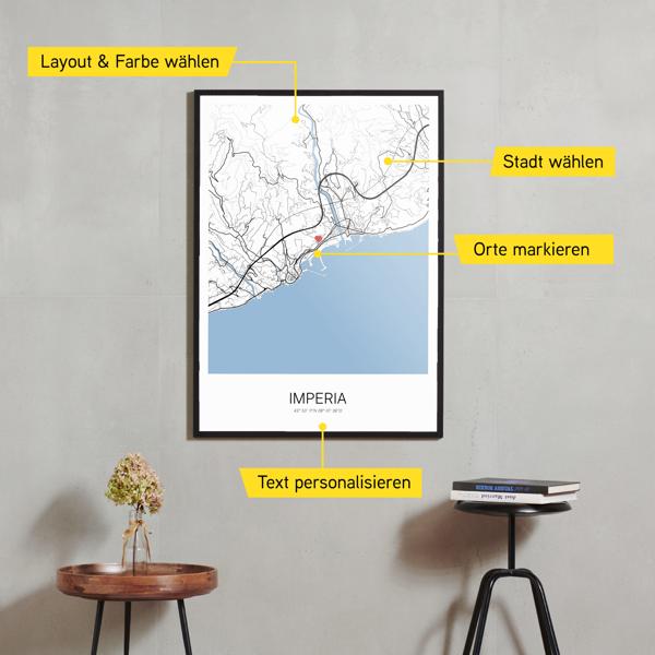 Stadtkarte von Imperia erstellt auf Cartida