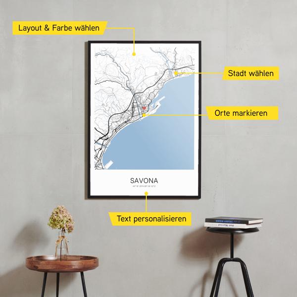 Stadtkarte von Savona erstellt auf Cartida
