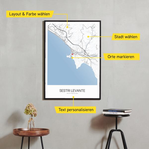 Stadtkarte von Sestri Levante erstellt auf Cartida