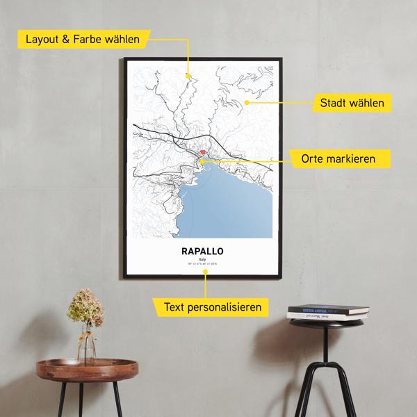 Stadtkarte von Rapallo erstellt auf Cartida