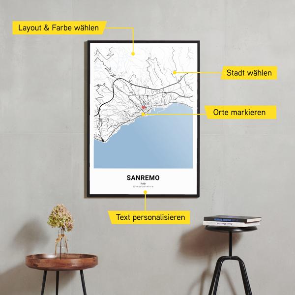 Stadtkarte von Sanremo erstellt auf Cartida