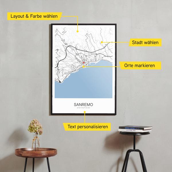 Stadtkarte von Sanremo erstellt auf Cartida