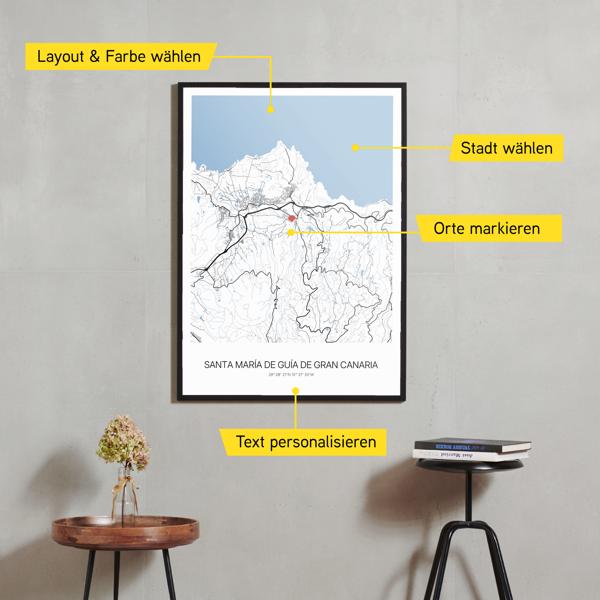 Stadtkarte von Santa María de Guía de Gran Canaria erstellt auf Cartida