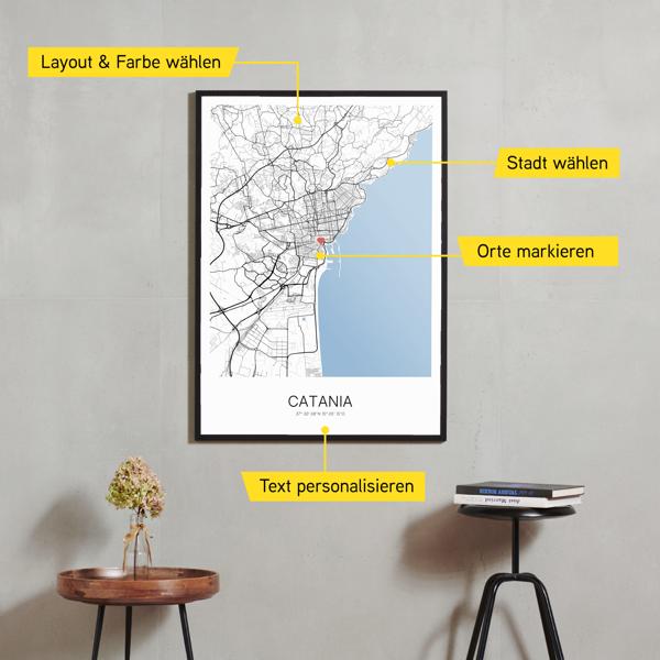 Stadtkarte von Catania erstellt auf Cartida