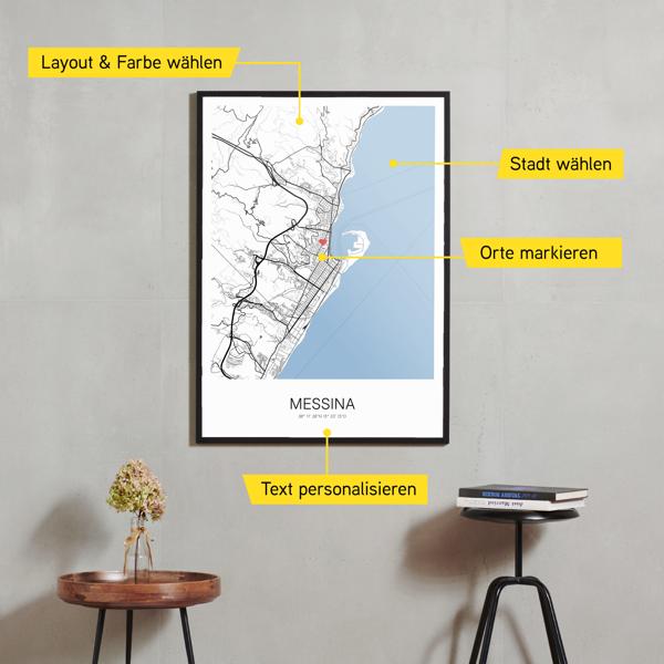 Stadtkarte von Messina erstellt auf Cartida