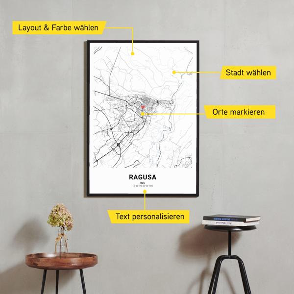 Stadtkarte von Ragusa erstellt auf Cartida