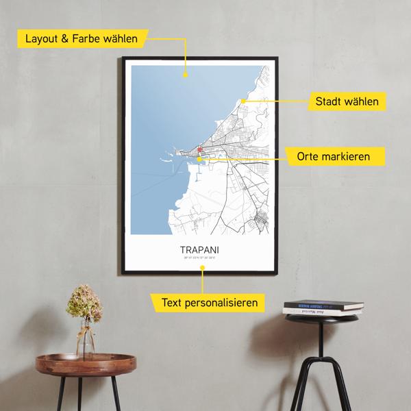 Stadtkarte von Trapani erstellt auf Cartida